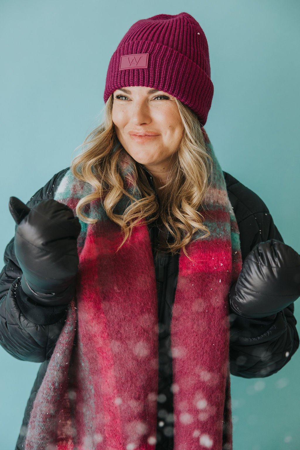 FOULARD ELSA - CARREAUX FRAMBOISE - WILL&YOU