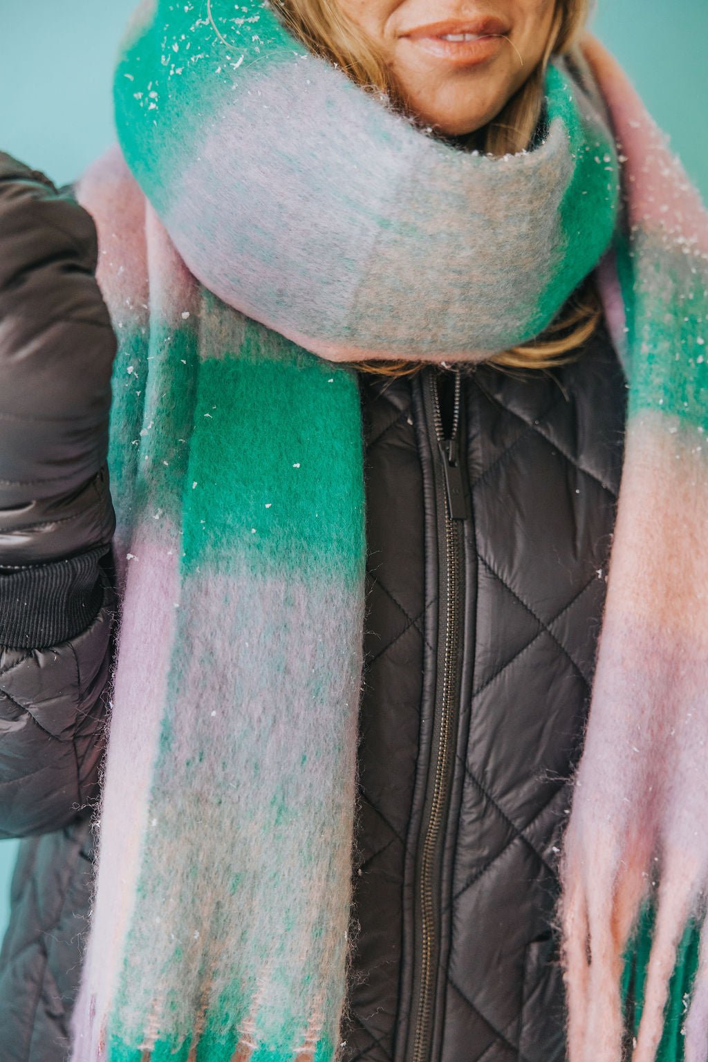FOULARD ELSA - CARREAUX TURQUOISE - WILL&YOU