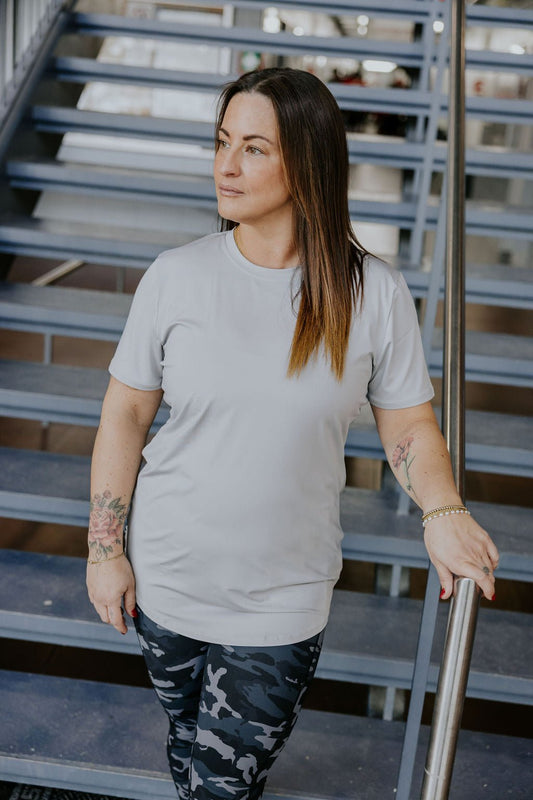 T - SHIRT BASIC DRYFIT (FEMME) - GRIS - WILL&YOU