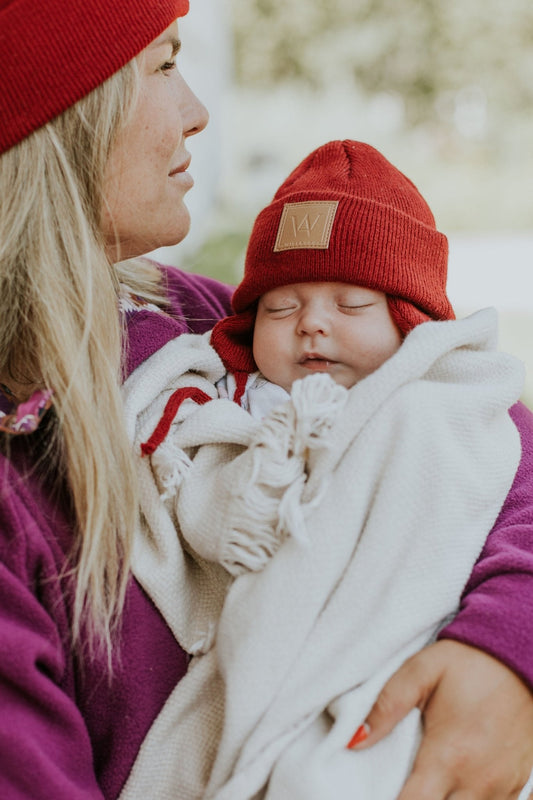 TUQUE MIX & MATCH (ENFANT) - WINE AVEC OREILLES - WILL&YOU