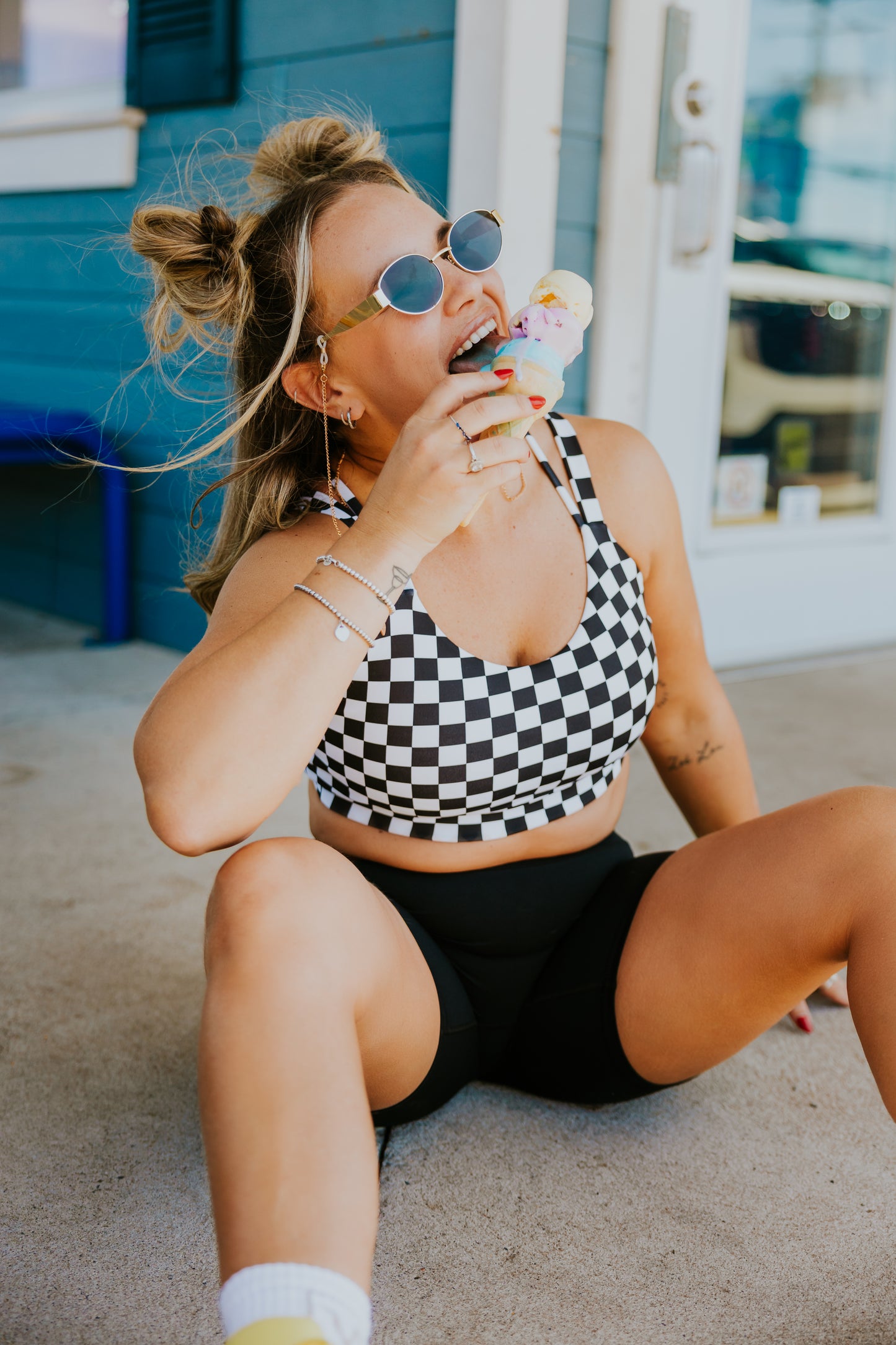 TOP SPORT ELISA COLLAB MEL TACOS -DAMIER-