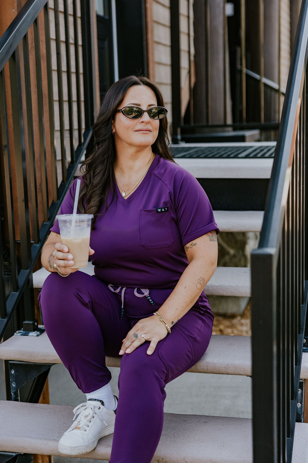SHEPHERD UNIFORM TOP (V NECK) -GRAPE- 