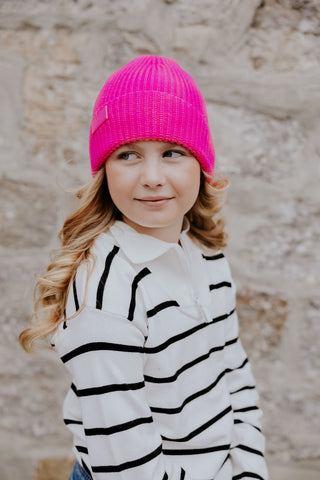 TUQUE SPENCER (ENFANT & ADULTE) -ROSE NÉON-