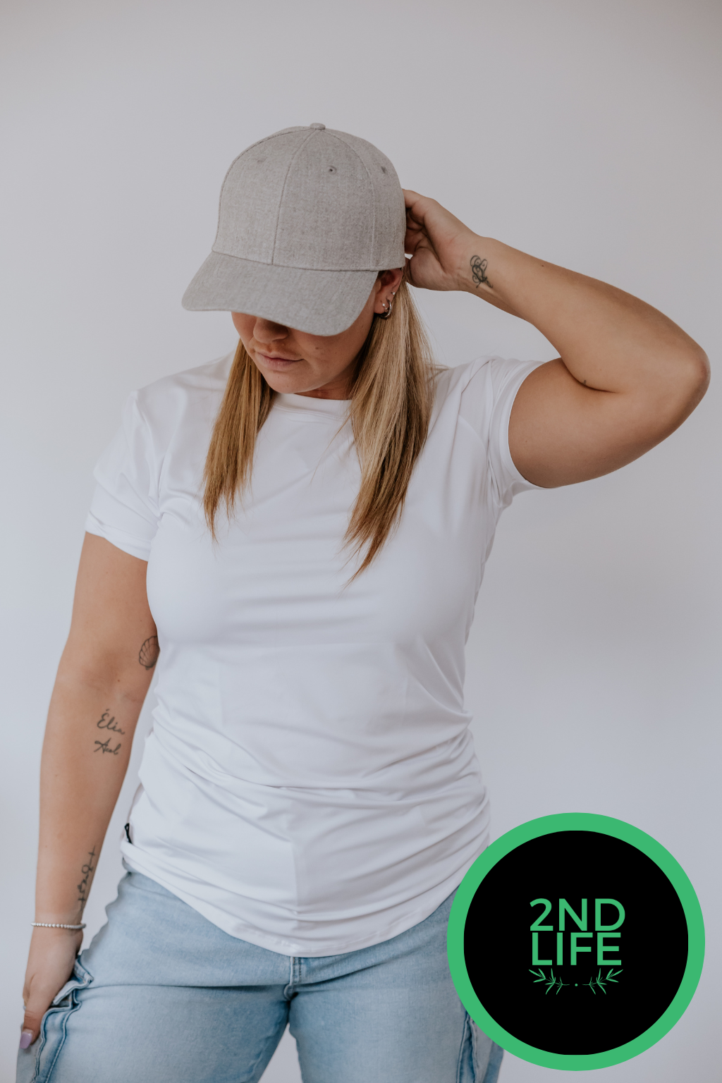 BASIC DRYFIT T-SHIRT (WOMAN) -WHITE- *2NDLIFE*