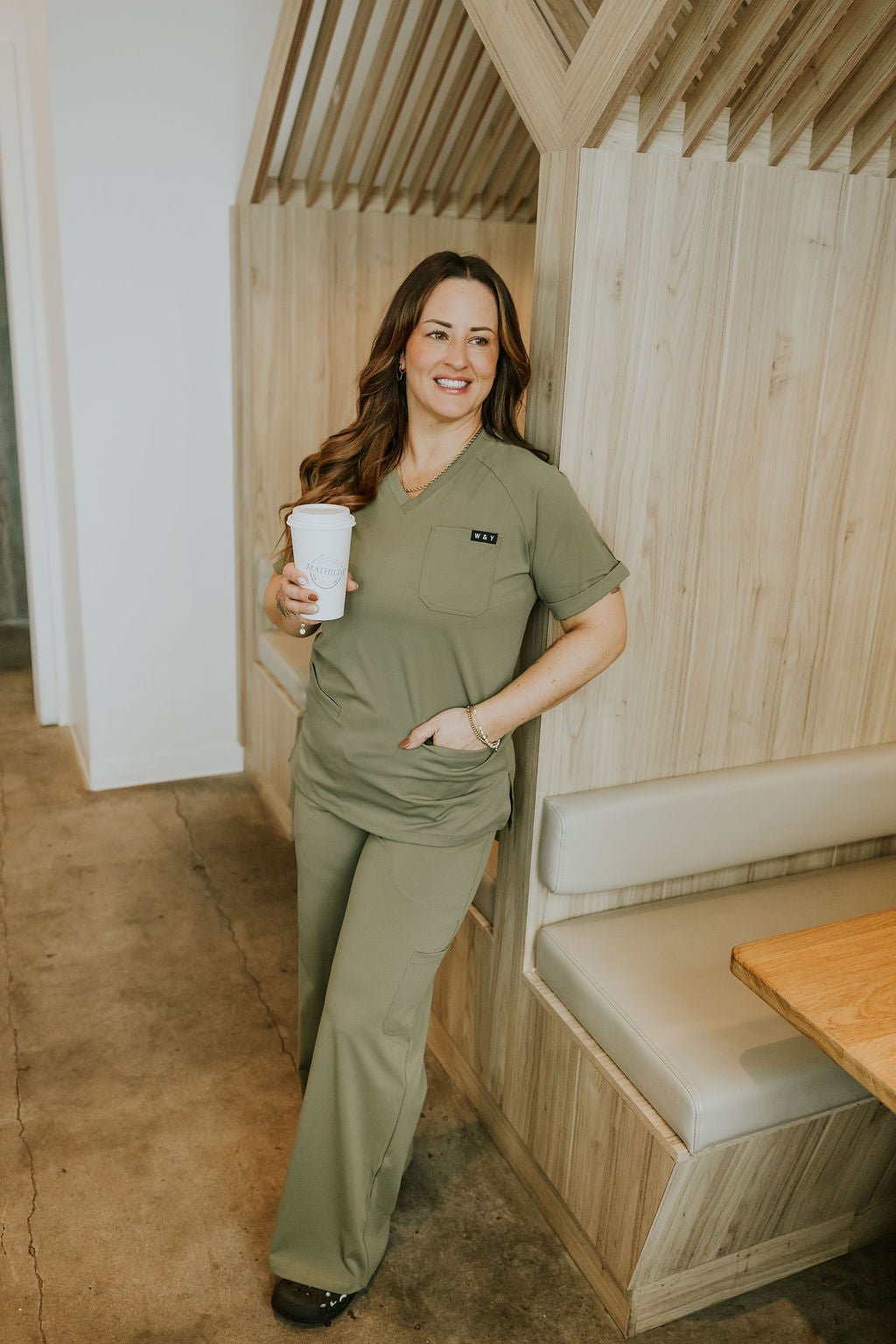 HAUT D'UNIFORME SHEPHERD AVEC POCHES (COL EN V) - KAKI - WILL&YOU