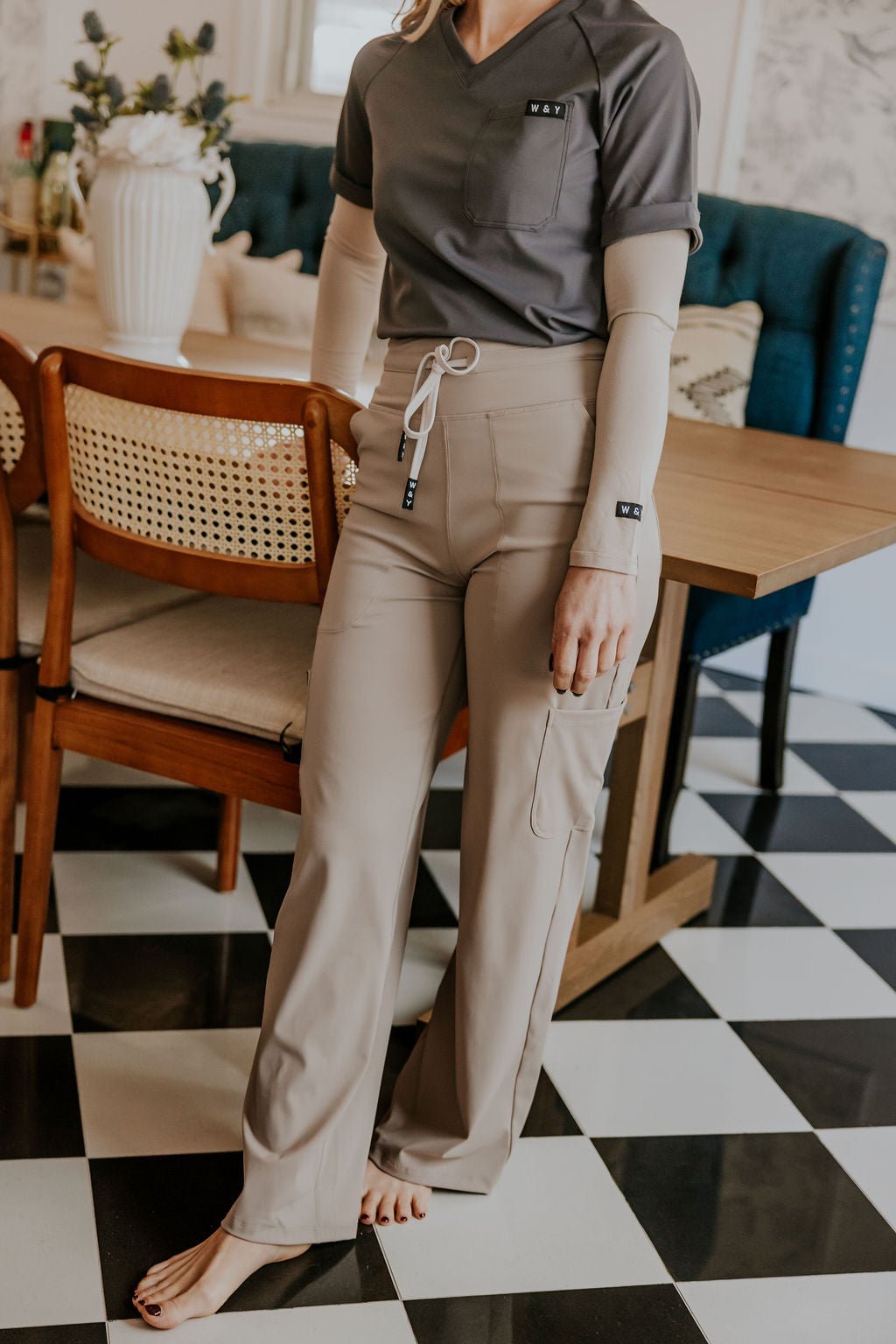 HAUT D'UNIFORME SHEPHERD SANS POCHE (COL EN V) - CHARCOAL - WILL&YOU
