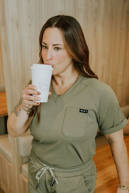 HAUT D'UNIFORME SHEPHERD SANS POCHE (COL EN V) - KAKI - WILL&YOU