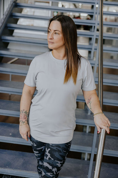 T - SHIRT BASIC DRYFIT (FEMME) - GRIS - WILL&YOU