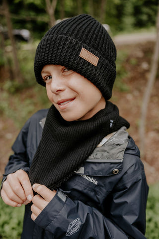 TUQUE LAINAGE (ENFANT & ADULTE) - NOIR - WILL&YOU