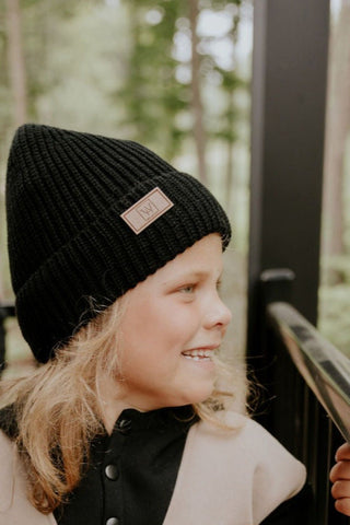 TUQUE LAINAGE (ENFANT & ADULTE) - NOIR - WILL&YOU