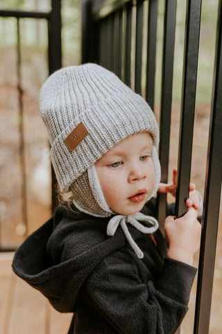 TUQUE LAINAGE (ENFANT AVEC OREILLES) - GRIS - WILL&YOU