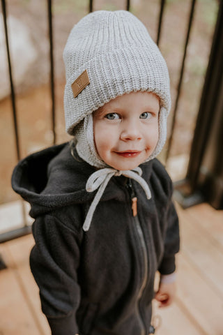 TUQUE LAINAGE (ENFANT AVEC OREILLES) - GRIS - WILL&YOU