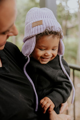 TUQUE LAINAGE (ENFANT AVEC OREILLES) - LILAS - WILL&YOU